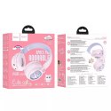 Hoco HOCO słuchawki bezprzewodowe Bluetooth W50 różowe z podświetleniem RGB i kotkami