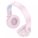 Hoco HOCO słuchawki bezprzewodowe Bluetooth W50 różowe z podświetleniem RGB i kotkami