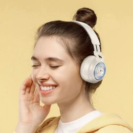 Hoco HOCO słuchawki bezprzewodowe Bluetooth W50 z podświetleniem RGB i kotkami białe