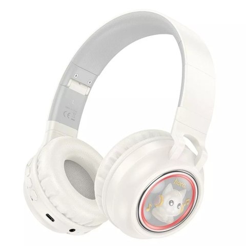 Hoco HOCO słuchawki bezprzewodowe Bluetooth W50 z podświetleniem RGB i kotkami białe Hoco HOCO słuchawki bezprzewodowe Bluetooth W50 z podświetleniem RGB i kotkami białe