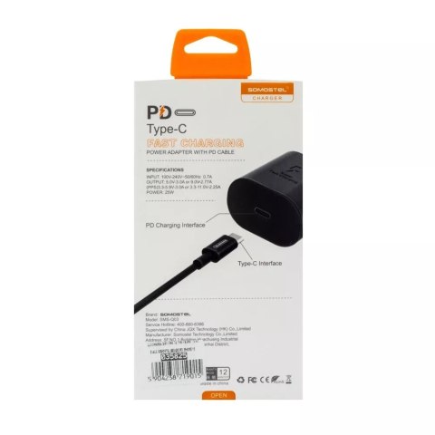 Somostel Ładowarka Somostel 25W Power Delivery + Kabel USB-C Biała SMS-Q03 Somostel Ładowarka Somostel 25W Power Delivery + Kabel USB-C Biała SMS-Q03