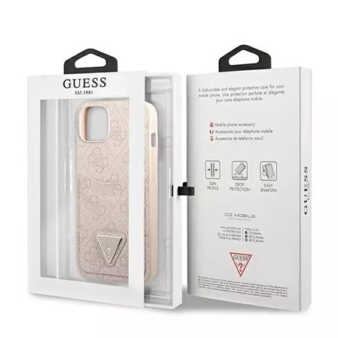 Guess Etui Guess GUHCP13SP4TPP do iPhone 13 mini 5,4" hardcase 4G Triangle Logo Cardslot Guess Etui Guess GUHCP13SP4TPP do iPhone 13 mini 5,4" hardcase 4G Triangle Logo Cardslot