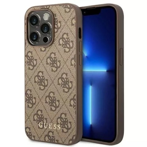 Guess Etui Guess GUHCP14XG4GFBR do Apple iPhone 14 Pro Max 6,7" brązowy/brown hard case 4G Metal Gold Logo Guess Etui Guess GUHCP14XG4GFBR do Apple iPhone 14 Pro Max 6,7" brązowy/brown hard case 4G Metal Gold Logo