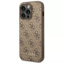 Guess Etui Guess GUHCP14XG4GFBR do Apple iPhone 14 Pro Max 6,7" brązowy/brown hard case 4G Metal Gold Logo