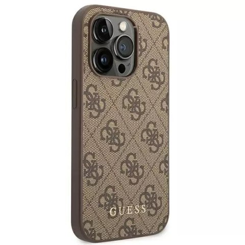 Guess Etui Guess GUHCP14XG4GFBR do Apple iPhone 14 Pro Max 6,7" brązowy/brown hard case 4G Metal Gold Logo Guess Etui Guess GUHCP14XG4GFBR do Apple iPhone 14 Pro Max 6,7" brązowy/brown hard case 4G Metal Gold Logo