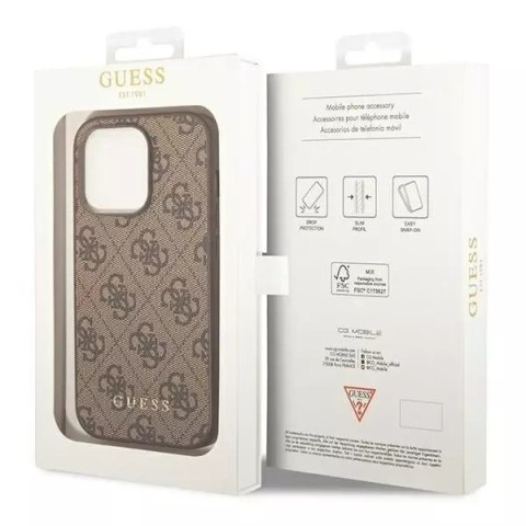 Guess Etui Guess GUHCP14XG4GFBR do Apple iPhone 14 Pro Max 6,7" brązowy/brown hard case 4G Metal Gold Logo Guess Etui Guess GUHCP14XG4GFBR do Apple iPhone 14 Pro Max 6,7" brązowy/brown hard case 4G Metal Gold Logo