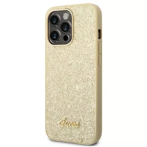 Guess Etui Guess GUHCP14XHGGSHD do Apple iPhone 14 Pro Max 6,7" złoty/gold hard case Glitter Script Guess Etui Guess GUHCP14XHGGSHD do Apple iPhone 14 Pro Max 6,7" złoty/gold hard case Glitter Script