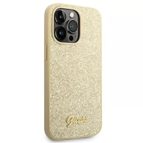 Guess Etui Guess GUHCP14XHGGSHD do Apple iPhone 14 Pro Max 6,7" złoty/gold hard case Glitter Script Guess Etui Guess GUHCP14XHGGSHD do Apple iPhone 14 Pro Max 6,7" złoty/gold hard case Glitter Script