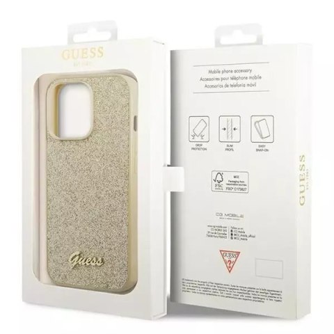 Guess Etui Guess GUHCP14XHGGSHD do Apple iPhone 14 Pro Max 6,7" złoty/gold hard case Glitter Script Guess Etui Guess GUHCP14XHGGSHD do Apple iPhone 14 Pro Max 6,7" złoty/gold hard case Glitter Script