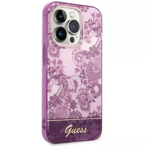 Guess Etui Guess GUHCP14LHGPLHF do Apple iPhone 14 Pro 6,1" fuksja/fuschia hardcase Porcelain Collection Guess Etui Guess GUHCP14LHGPLHF do Apple iPhone 14 Pro 6,1" fuksja/fuschia hardcase Porcelain Collection