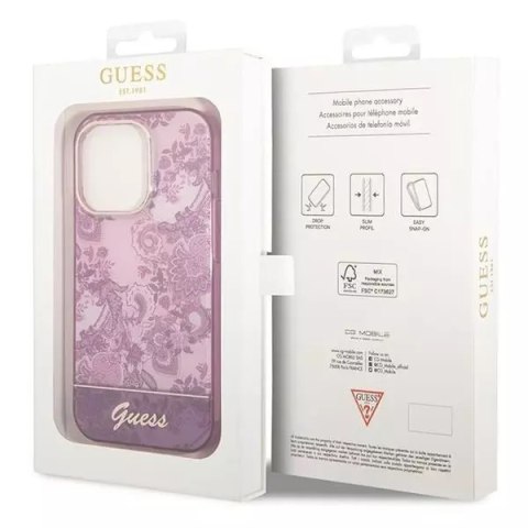 Guess Etui Guess GUHCP14LHGPLHF do Apple iPhone 14 Pro 6,1" fuksja/fuschia hardcase Porcelain Collection Guess Etui Guess GUHCP14LHGPLHF do Apple iPhone 14 Pro 6,1" fuksja/fuschia hardcase Porcelain Collection