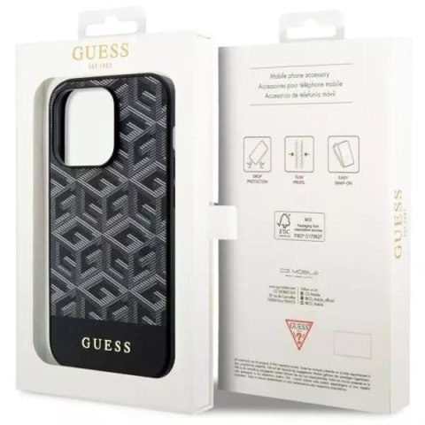 Guess Etui na telefon Guess GUHMP14XHGCFSEK do Apple iPhone 14 Pro Max 6,7" czarny/black hardcase GCube Stripes MagSafe Guess Etui na telefon Guess GUHMP14XHGCFSEK do Apple iPhone 14 Pro Max 6,7" czarny/black hardcase GCube Stripes MagSafe