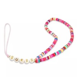 Guess Guess zawieszka GUSTGMPP Phone Strap wielokolorowy różowy Heishi Beads