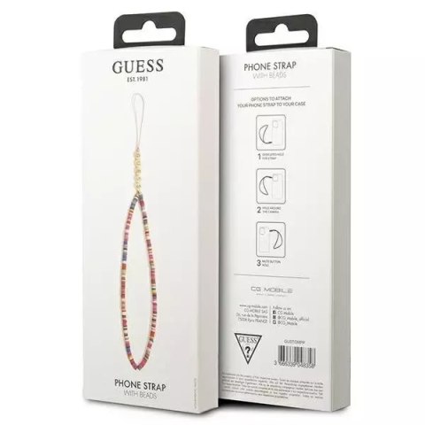 Guess Guess zawieszka GUSTGMPP Phone Strap wielokolorowy różowy Heishi Beads Guess Guess zawieszka GUSTGMPP Phone Strap wielokolorowy różowy Heishi Beads