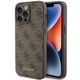 Guess Oryginalne Etui GUESS Hardcase GUHCP15XG4GFBR do iPhone 15 PRO MAX (4G Metal Logo / brązowy)