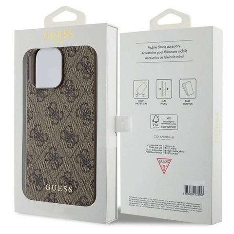 Guess Oryginalne Etui GUESS Hardcase GUHCP15XG4GFBR do iPhone 15 PRO MAX (4G Metal Logo / brązowy) Guess Oryginalne Etui GUESS Hardcase GUHCP15XG4GFBR do iPhone 15 PRO MAX (4G Metal Logo / brązowy)