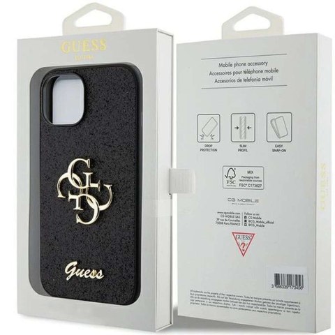 Guess Oryginalne Etui GUESS Hardcase GUHCP15SHG4SGK do iPhone 15 (Fixed Glitter Big 4G / czarny) Guess Oryginalne Etui GUESS Hardcase GUHCP15SHG4SGK do iPhone 15 (Fixed Glitter Big 4G / czarny)