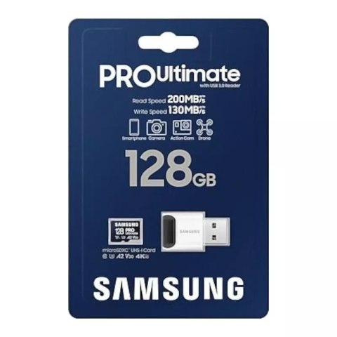 Samsung Karta pamięci Samsung microSDXC PRO Ultimate 128GB 200 MB/s UHS-I/U3 (MB-MY128SB/WW) Samsung Karta pamięci Samsung microSDXC PRO Ultimate 128GB 200 MB/s UHS-I/U3 (MB-MY128SB/WW)