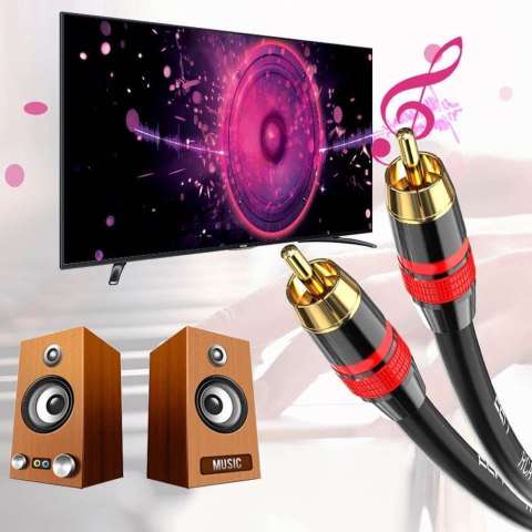 4kom.pl 3m Kabel RCA do RCA (cinch) przewód Subwoofer premium MOZOS czarno-czerwony pozłacane wtyki 4kom.pl 3m Kabel RCA do RCA (cinch) przewód Subwoofer premium MOZOS czarno-czerwony pozłacane wtyki