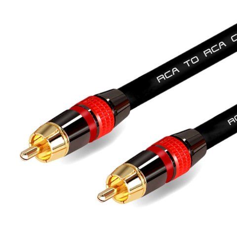 4kom.pl 3m Kabel RCA do RCA (cinch) przewód Subwoofer premium MOZOS czarno-czerwony pozłacane wtyki 4kom.pl 3m Kabel RCA do RCA (cinch) przewód Subwoofer premium MOZOS czarno-czerwony pozłacane wtyki