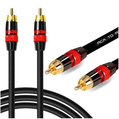 4kom.pl 3m Kabel RCA do RCA (cinch) przewód Subwoofer premium MOZOS czarno-czerwony pozłacane wtyki 4kom.pl 3m Kabel RCA do RCA (cinch) przewód Subwoofer premium MOZOS czarno-czerwony pozłacane wtyki