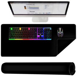 4kom.pl Podkładka pod mysz klawiaturę mata ochronna na biurko duża XXL 90x45cm Czarna