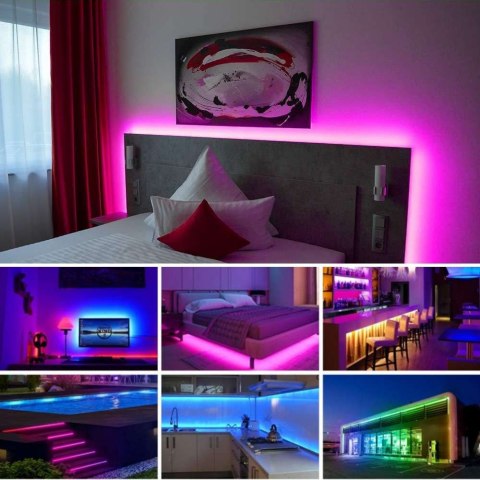 4kom.pl Taśma LED RGB kolorowa 5m 50x50 Wodoodporna IP65 MultiChip duży pilot 44 przyciski 4kom.pl Taśma LED RGB kolorowa 5m 50x50 Wodoodporna IP65 MultiChip duży pilot 44 przyciski