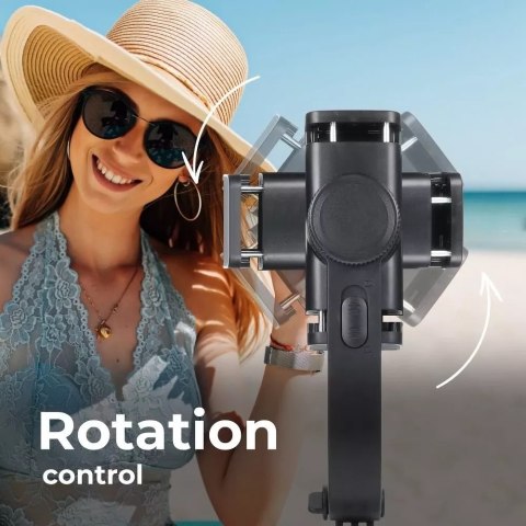 4kom.pl Zestaw / Uchwyt Selfie z Pilotem na Bluetooth Tripod Gimbal Stabilizator Czarny SSTR-L08 4kom.pl Zestaw / Uchwyt Selfie z Pilotem na Bluetooth Tripod Gimbal Stabilizator Czarny SSTR-L08