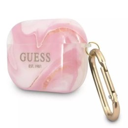 Guess Guess GUAPUNMP AirPods Pro cover różowy/pink Marble Collection