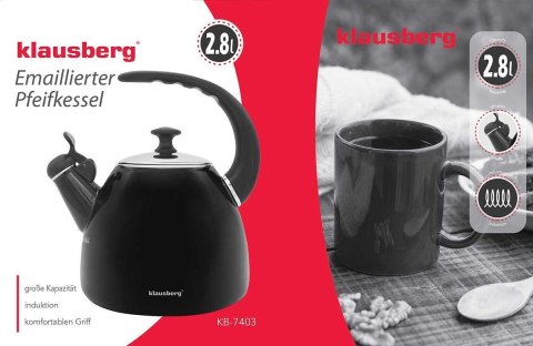 KLAUSBERG CZAJNIK EMALIOWANY Z GWIZDKIEM 2,8L KLAUSBERG KB-7403 KLAUSBERG CZAJNIK EMALIOWANY Z GWIZDKIEM 2,8L KLAUSBERG KB-7403