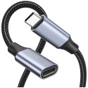 4kom.pl Kabel przedłużacz przedłużka USB-C typ C 3.1 Gen2 Thunderbolt 100W PD 10Gbs 4K 2M Adapter przewód nylon oplot mocny
