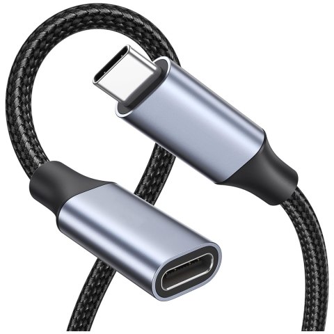 4kom.pl Kabel przedłużacz przedłużka USB-C typ C 3.1 Gen2 Thunderbolt 100W PD 10Gbs 4K 2M Adapter przewód nylon oplot mocny 4kom.pl Kabel przedłużacz przedłużka USB-C typ C 3.1 Gen2 Thunderbolt 100W PD 10Gbs 4K 2M Adapter przewód nylon oplot mocny