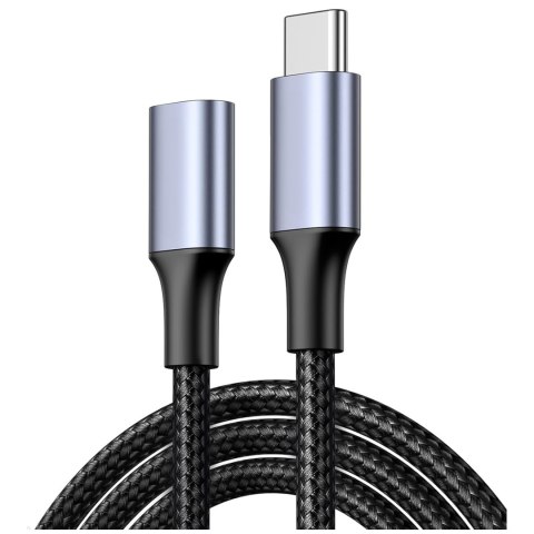 4kom.pl Kabel przedłużacz przedłużka USB-C typ C 3.1 Gen2 Thunderbolt 100W PD 10Gbs 4K 2M Adapter przewód nylon oplot mocny 4kom.pl Kabel przedłużacz przedłużka USB-C typ C 3.1 Gen2 Thunderbolt 100W PD 10Gbs 4K 2M Adapter przewód nylon oplot mocny