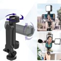 4kom.pl Uchwyt adapter do telefonu na statyw aparat kamerę gwint 1/4 uniwersalny obrotowy selfie Czarny