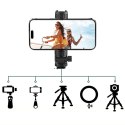 4kom.pl Uchwyt adapter do telefonu na statyw aparat kamerę gwint 1/4 uniwersalny obrotowy selfie Czarny