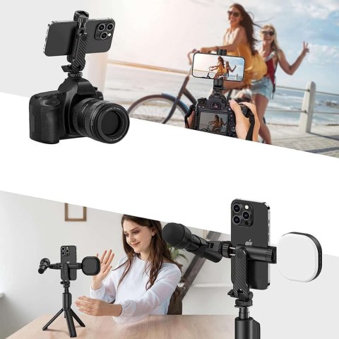 4kom.pl Uchwyt adapter do telefonu na statyw aparat kamerę gwint 1/4 uniwersalny obrotowy selfie Czarny 4kom.pl Uchwyt adapter do telefonu na statyw aparat kamerę gwint 1/4 uniwersalny obrotowy selfie Czarny
