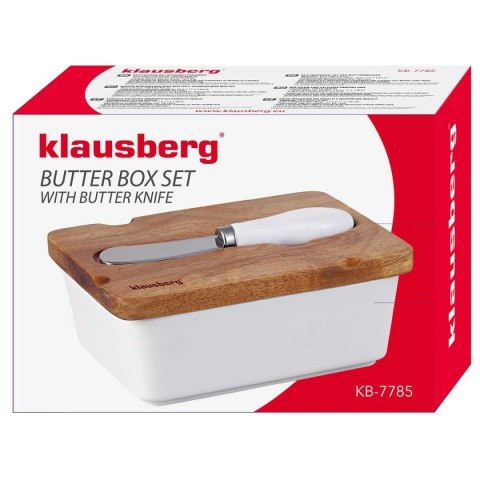KLAUSBERG MASELNICZKA PORCELANOWA Z NOŻYKIEM KLAUSBERG KB-7785 BIAŁA KLAUSBERG MASELNICZKA PORCELANOWA Z NOŻYKIEM KLAUSBERG KB-7785 BIAŁA