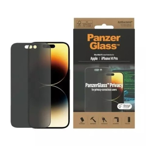 PanzerGlass Szkło PanzerGlass Ultra-Wide Fit do iPhone 14 Pro 6,1" Privacy Screen Protection Antibacterial P2772 PanzerGlass Szkło PanzerGlass Ultra-Wide Fit do iPhone 14 Pro 6,1" Privacy Screen Protection Antibacterial P2772