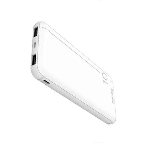 Philips Philips Power Bank 10000mAh 2X USB-A Bateria awaryjna Biały DLP1810NW/62 Philips Philips Power Bank 10000mAh 2X USB-A Bateria awaryjna Biały DLP1810NW/62