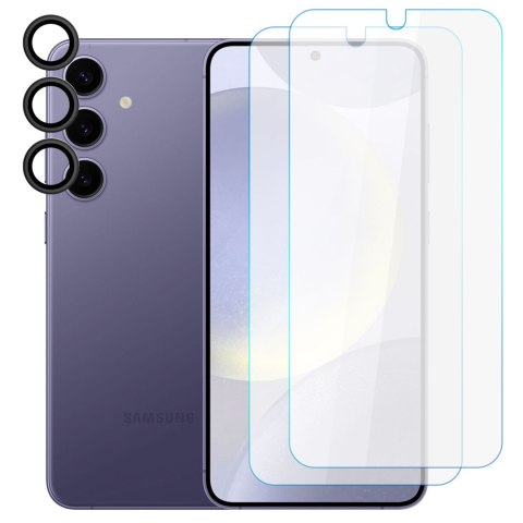 4kom.pl 2x Szkło hartowane na ekran + szkło na obiektyw do Samsung Galaxy S24+ Plus zestaw szkieł ochronnych Clear Set 4kom.pl 2x Szkło hartowane na ekran + szkło na obiektyw do Samsung Galaxy S24+ Plus zestaw szkieł ochronnych Clear Set