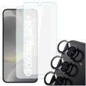 4kom.pl 2x Szkło hartowane na ekran + szkło na obiektyw do Samsung Galaxy S24+ Plus zestaw szkieł ochronnych Clear Set
