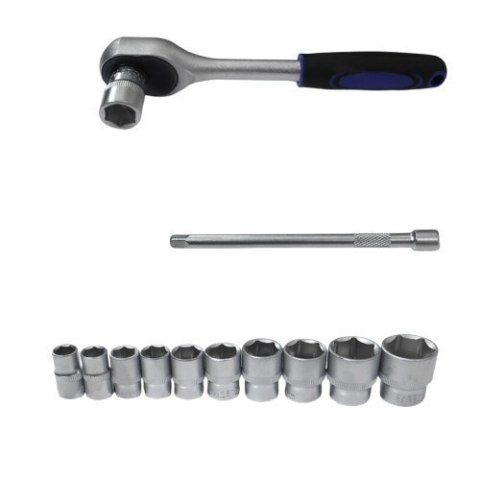 Bituxx Grzechotka 3/8" + przedłużka 150mm + 10 nasadek sześciokątnych Bituxx Grzechotka 3/8" + przedłużka 150mm + 10 nasadek sześciokątnych