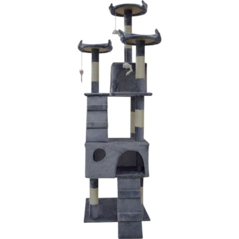 E-hurtownia Drapak dla kota 170 cm jasno szary domek legowisko sizal zabawki stabilny E-hurtownia Drapak dla kota 170 cm jasno szary domek legowisko sizal zabawki stabilny