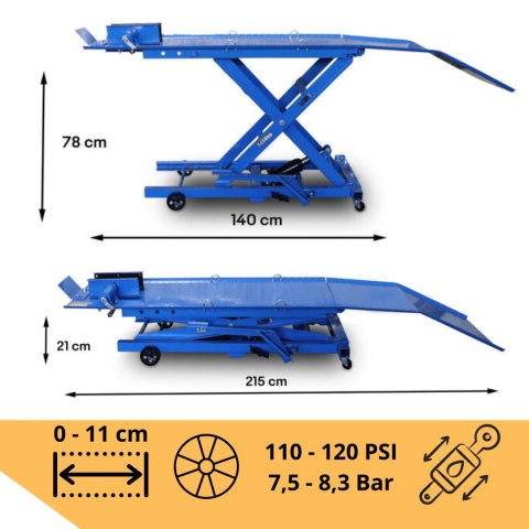 E-hurtownia Podnosnik motocyklowy platformowy platforma 364 kg rampa serwisowa 21-78 cm E-hurtownia Podnosnik motocyklowy platformowy platforma 364 kg rampa serwisowa 21-78 cm
