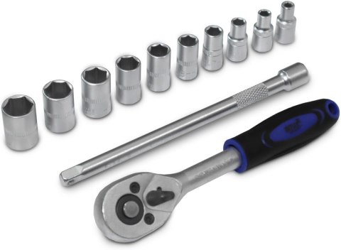 E-hurtownia Zestaw kluczy nasadowych 12w1 grzechotka 1/4 nasadki 4-13 mm przedłużka E-hurtownia Zestaw kluczy nasadowych 12w1 grzechotka 1/4 nasadki 4-13 mm przedłużka