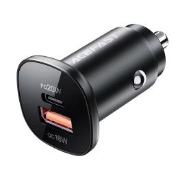 Acefast Acefast ładowarka samochodowa 38W USB Typ C / USB, PPS, Power Delivery, Quick Charge 3.0, AFC, FCP czarny (B1 black)
