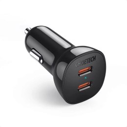 Choetech Choetech ładowarka samochodowa 2x USB Typ C Quick Charge Power Delivery 40W FCP AFC czarny (TC0008)