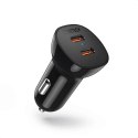 Choetech Choetech ładowarka samochodowa 2x USB Typ C Quick Charge Power Delivery 40W FCP AFC czarny (TC0008)