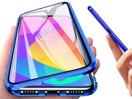 Dr. Fit Etui magnetyczne szklane Dr.Fit dwustronne do Xiaomi Mi 9 Niebieskie