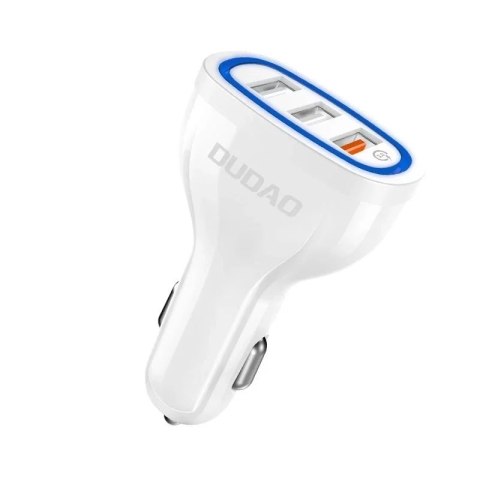 Dudao Dudao ładowarka samochodowa szybkie ładowanie Quick Charge 3.0 QC3.0 2.4A 18W 3x USB biały (R7S white)